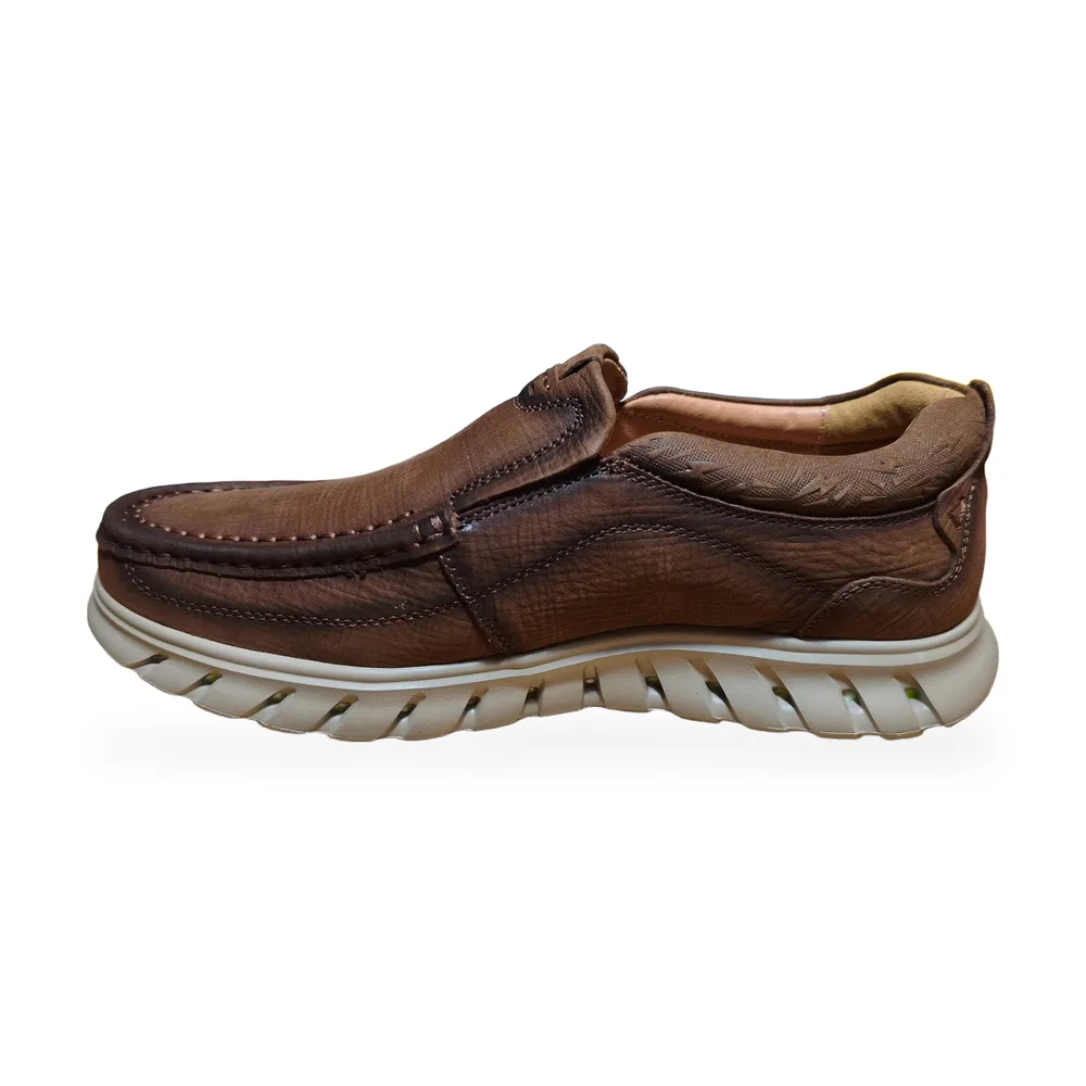 Giày mọi nam xỏ chân da bò hạt mềm 32837N ảnh 8