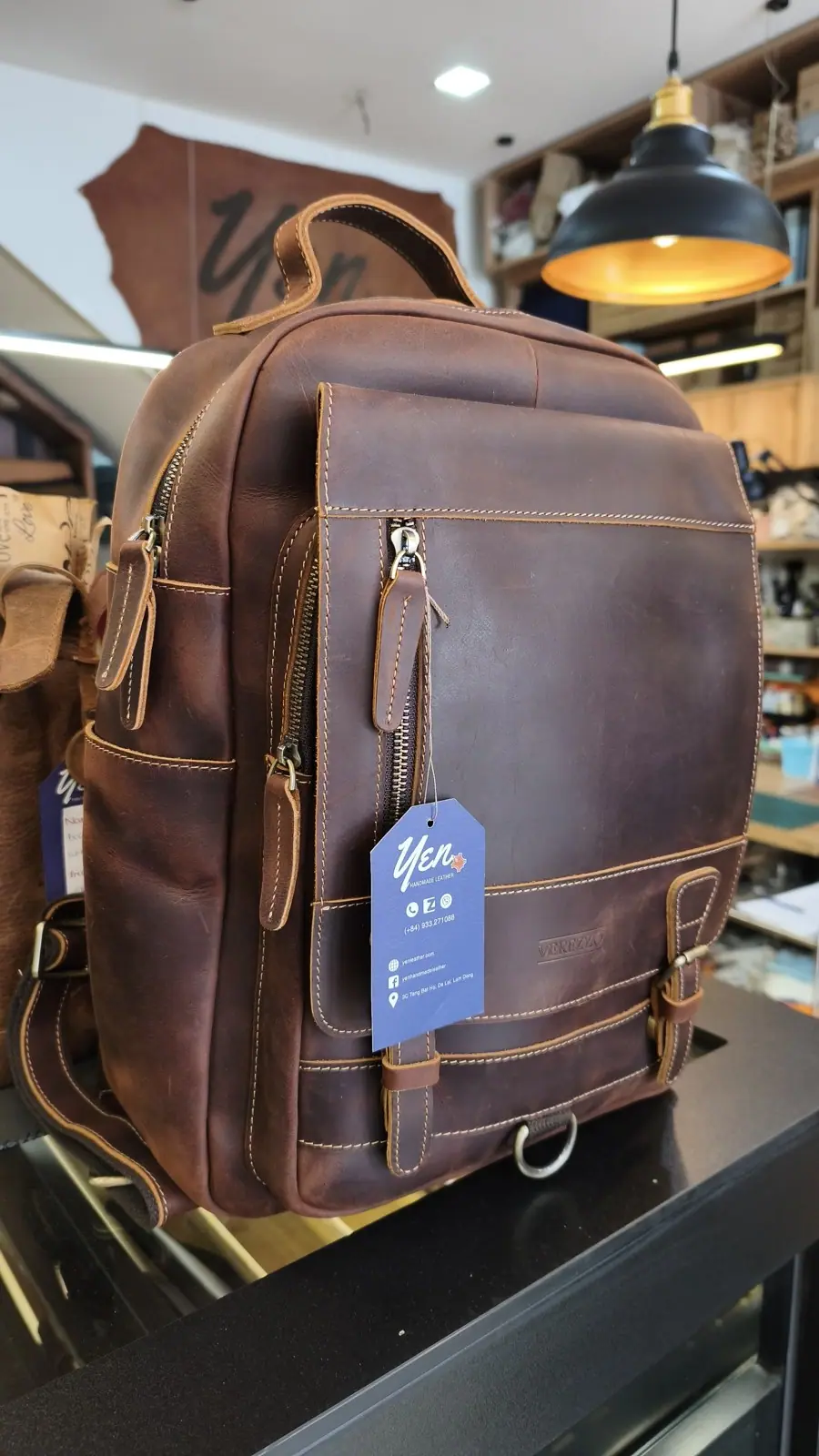 Ba lô khoá kéo Yen Leather BALO3000N ảnh 1