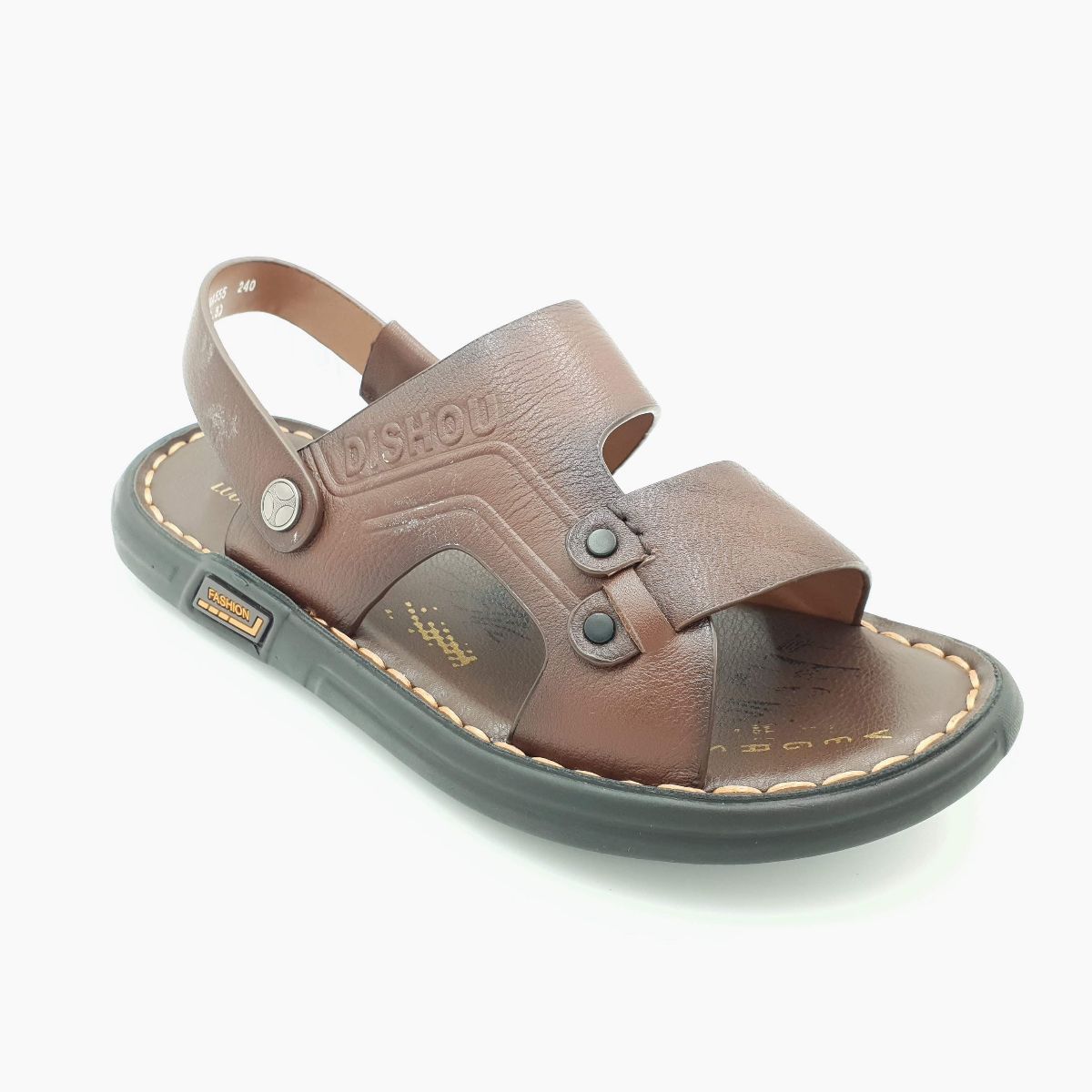 Sandal nam quai chéo Hải Nancy da bò hạt mềm A555N ảnh 4