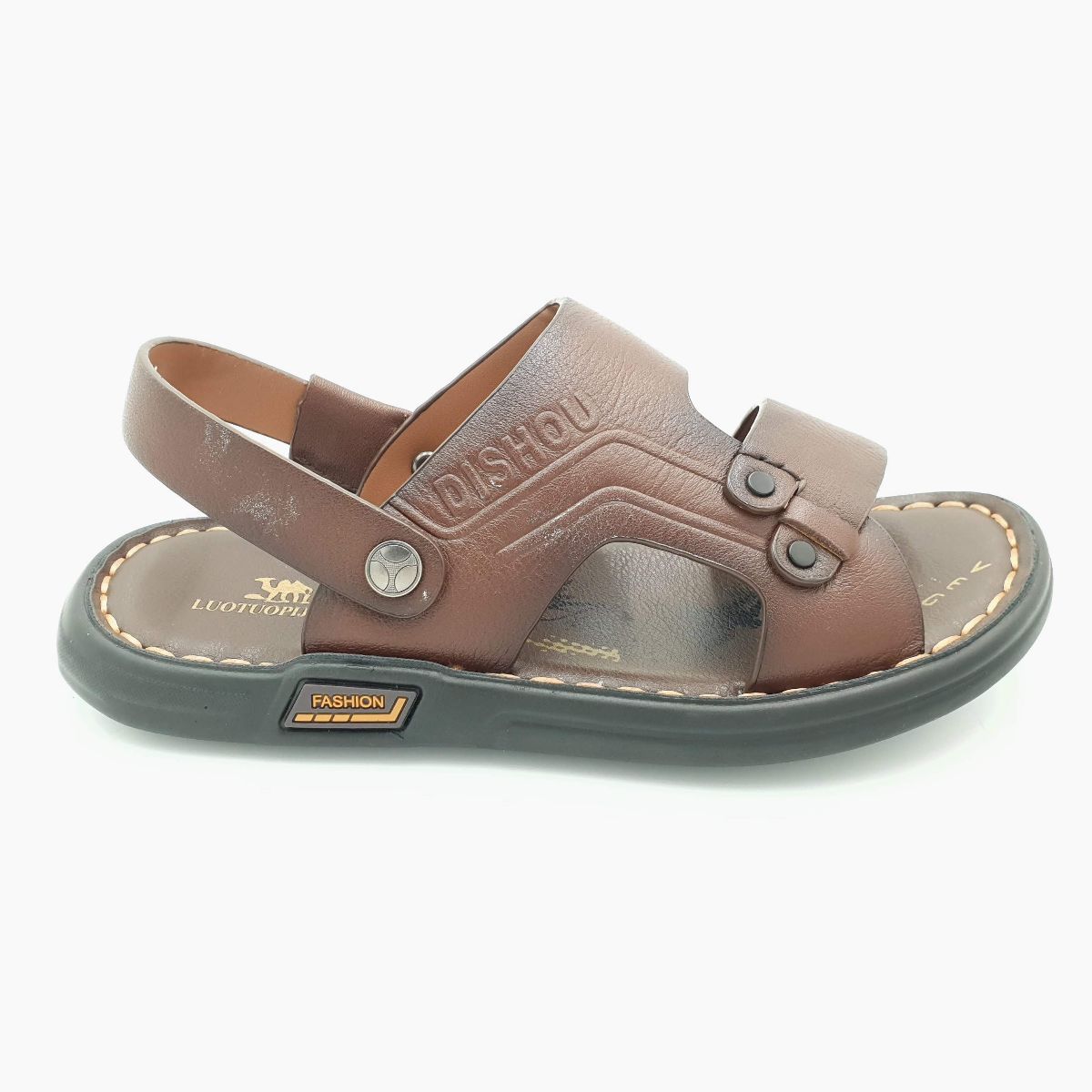 Sandal nam quai chéo Hải Nancy da bò hạt mềm A555N ảnh 5