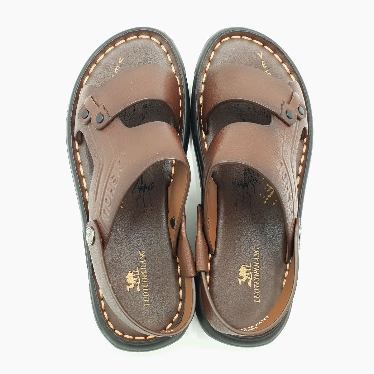 Sandal nam quai chéo Hải Nancy da bò hạt mềm A555N ảnh 8